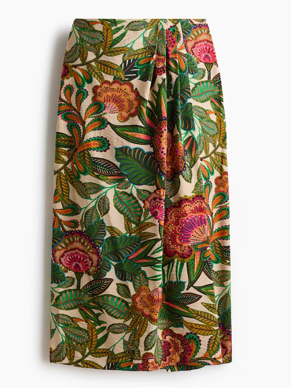 H&M PLEAT-DETAIL CRÊPE SKIRT